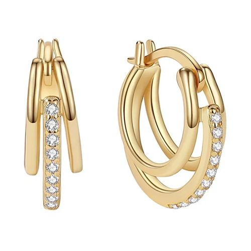 Mazin Jewels Triple Hoops
