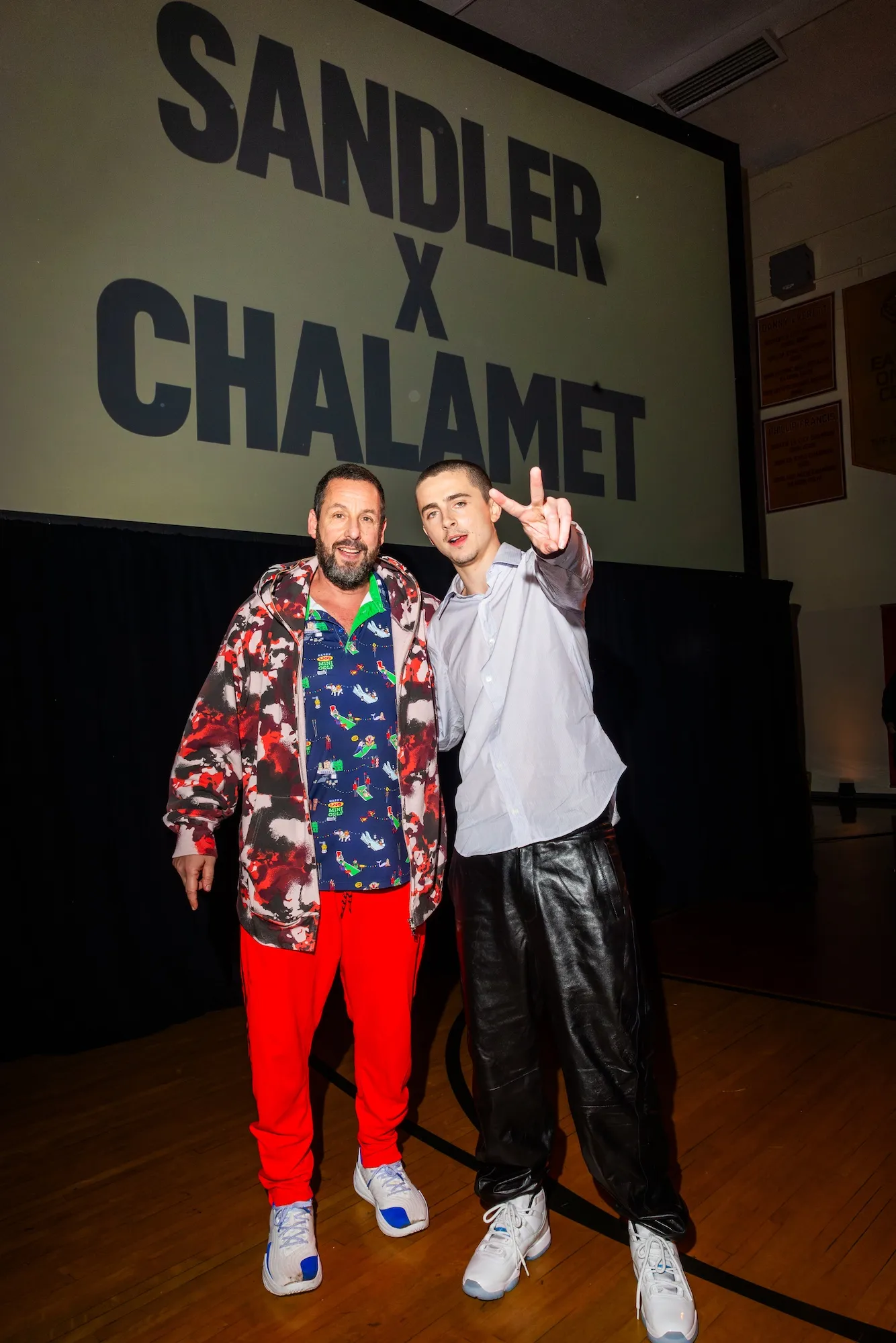 RK_2342 Adam Sandler and Timothee Chalamet Play Pickup Basketball Game