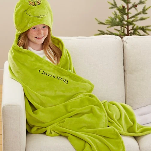 The Grinch Personalized Hooded Blanket