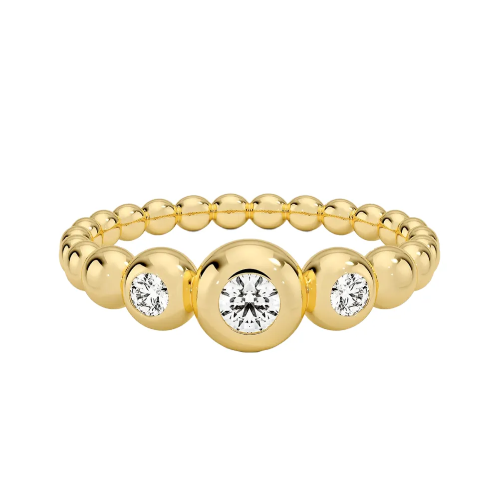 Lab Diamond Bubble Ring in 14K Yellow Gold