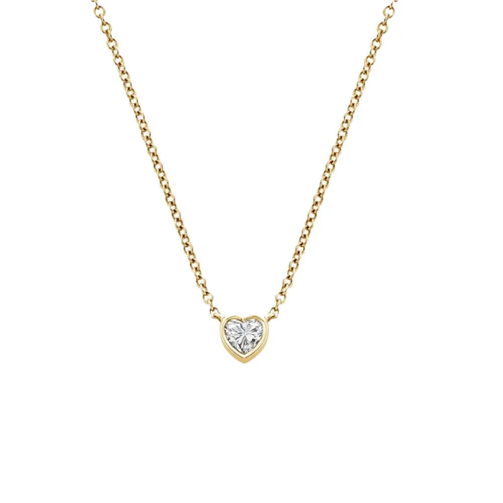 Heart Lab Diamond Bezel Solitaire Pendant