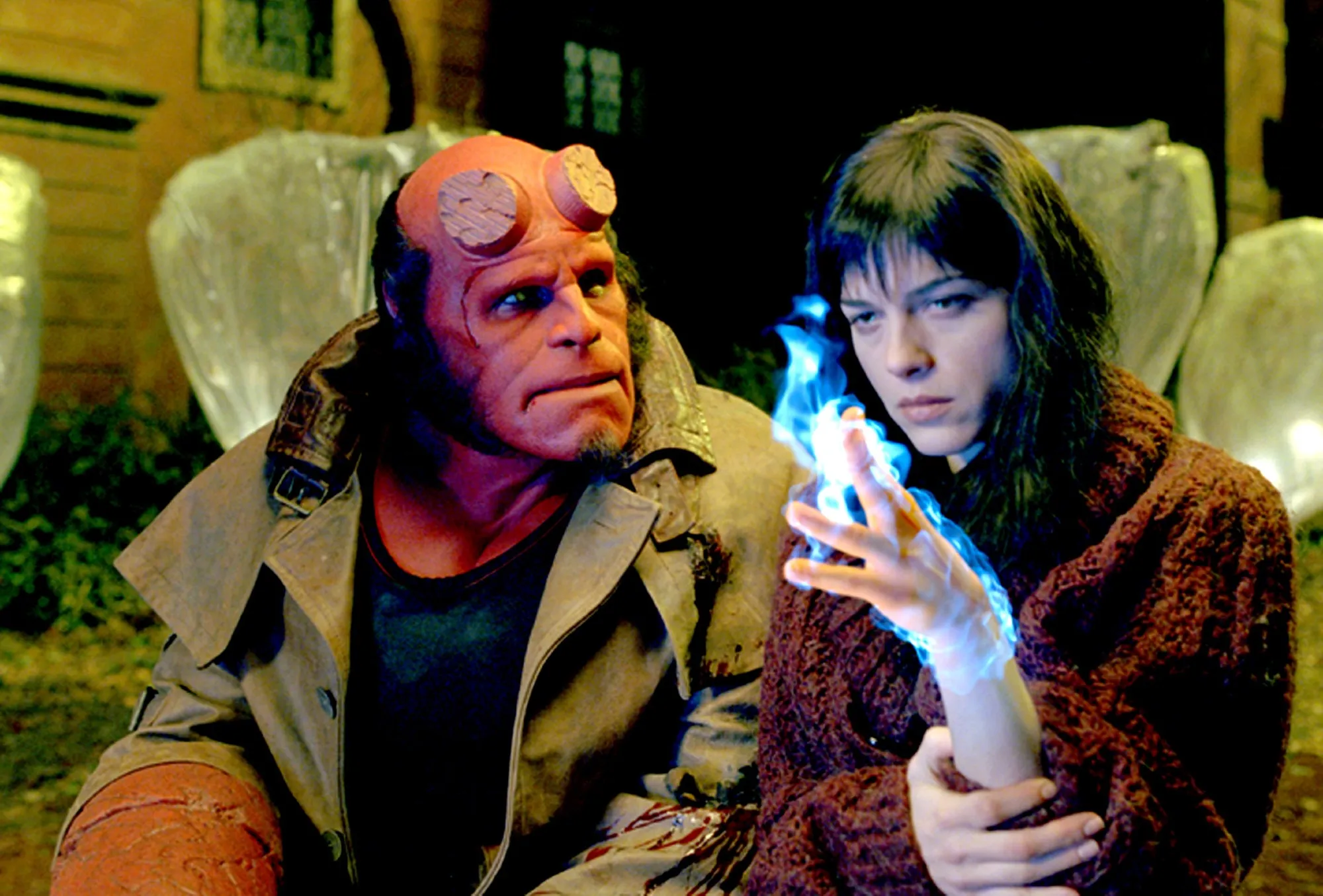 Ron Perlman, Selma Blair in Hellboy