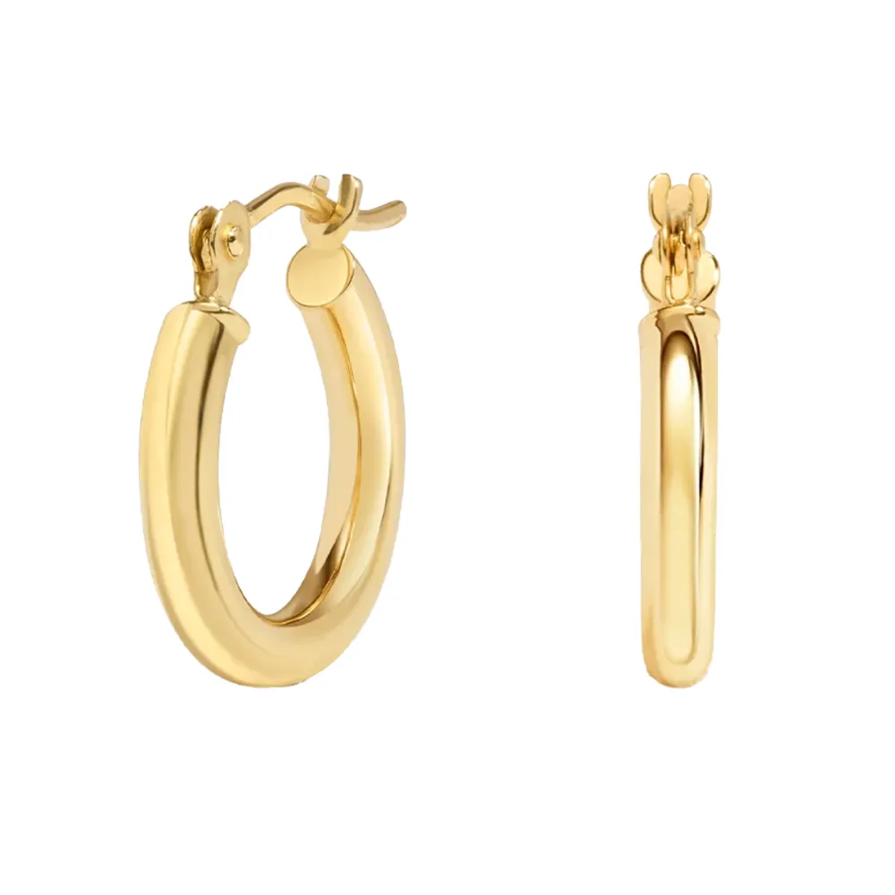 2mm Huggie Perfect Hoop Earrings in 14K Yellow Gold