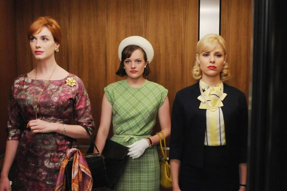 Christina Hendricks, Elisabeth Moss and Cara Buono in Mad Men season 4