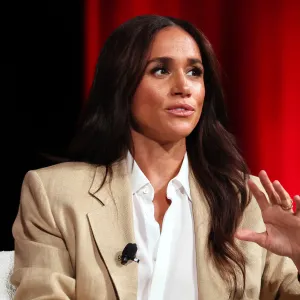 NEW YORK, NEW YORK - APRIL 23: Meghan, Duchess of Sussex speaks onstage during the 2025 TIME100 Summit at Jazz at Lincoln Center on April 23, 2025 in New York City. (Photo by Jemal Countess/Getty Images for TIME)