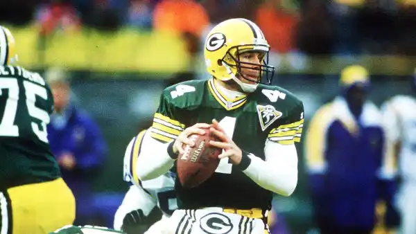 Brett Favre of the Green Bay Packers in Monday Night Football