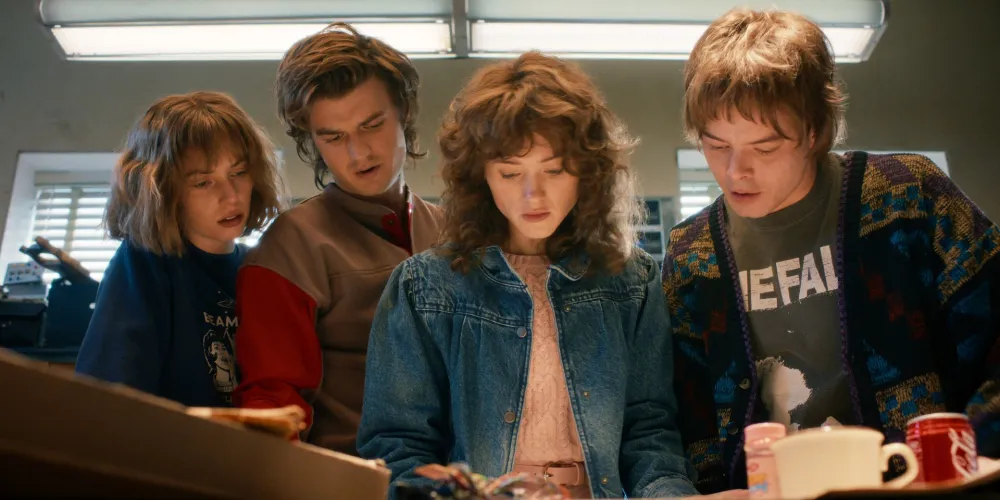 Maya Hawke, Joe Keery, Natalia Dyer, Charlie Heaton in Stranger Things season 5