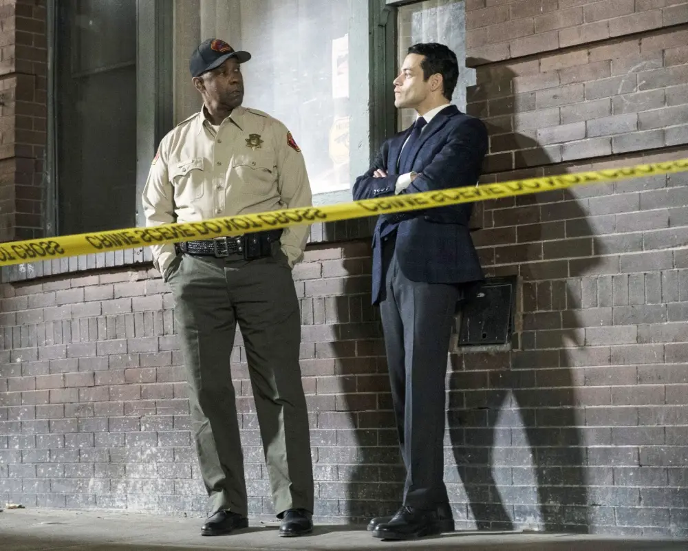 Denzel Washington and Rami Malek in THe LIttle Things