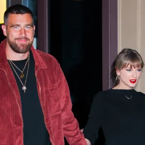 NEW YORK, NEW YORK - NOVEMBER 06: Taylor Swift and Travis Kelce seen in NoHo on November 06, 2025 in New York City. (Photo by Aeon/GC Images)