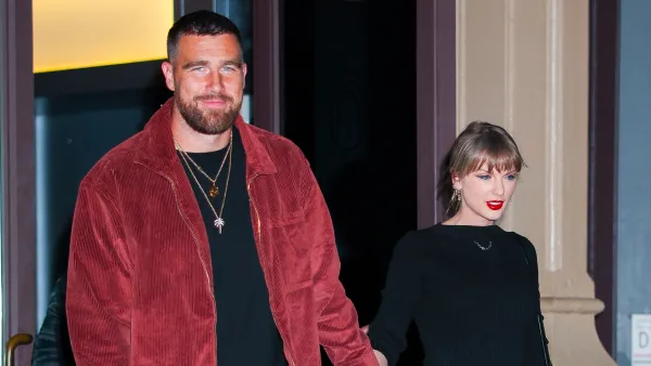NEW YORK, NEW YORK - NOVEMBER 06: Taylor Swift and Travis Kelce seen in NoHo on November 06, 2025 in New York City. (Photo by Aeon/GC Images)