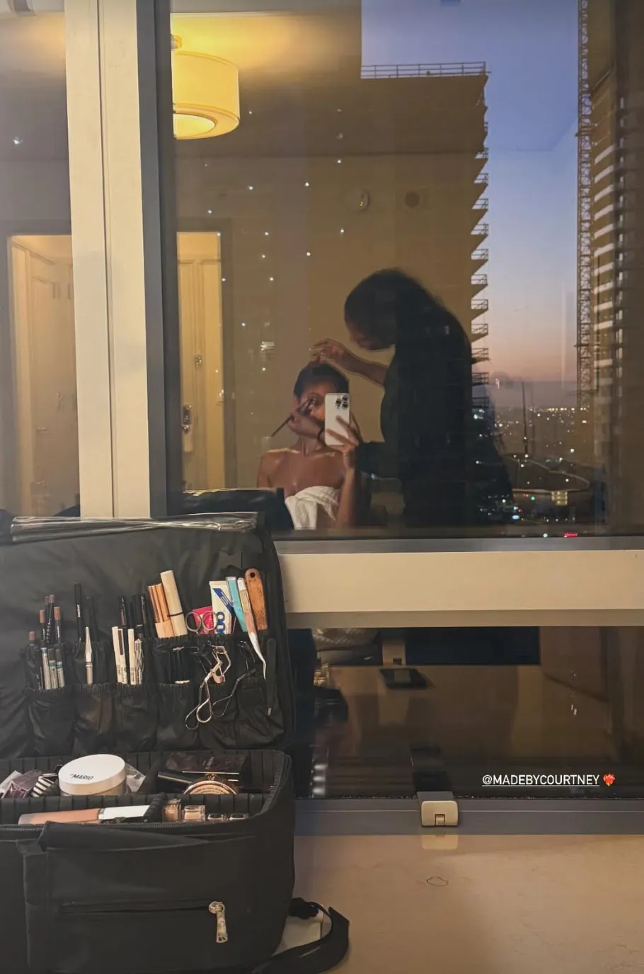 Lori Harvey Shares Intimate Pic of Herself Getting Ready in a Towel