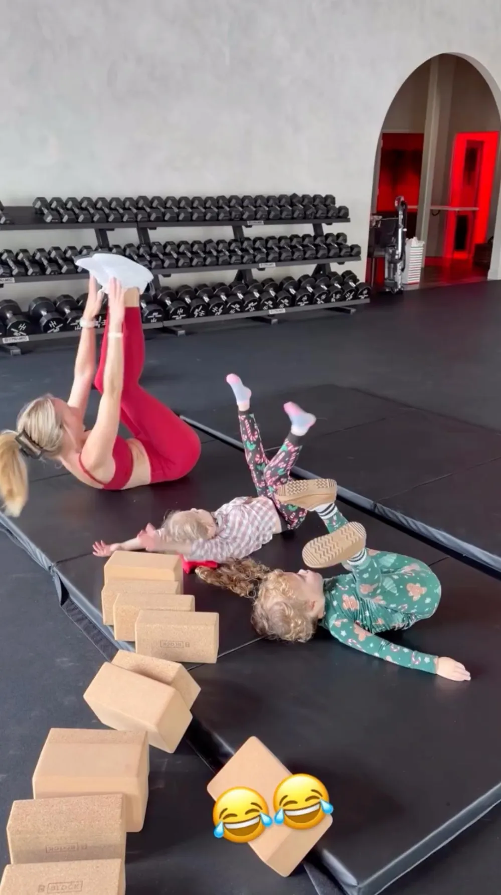 Patrick and Brittany Mahomes Kids Fall on Treadmill During Holiday Workout With Mom But Bounce Back