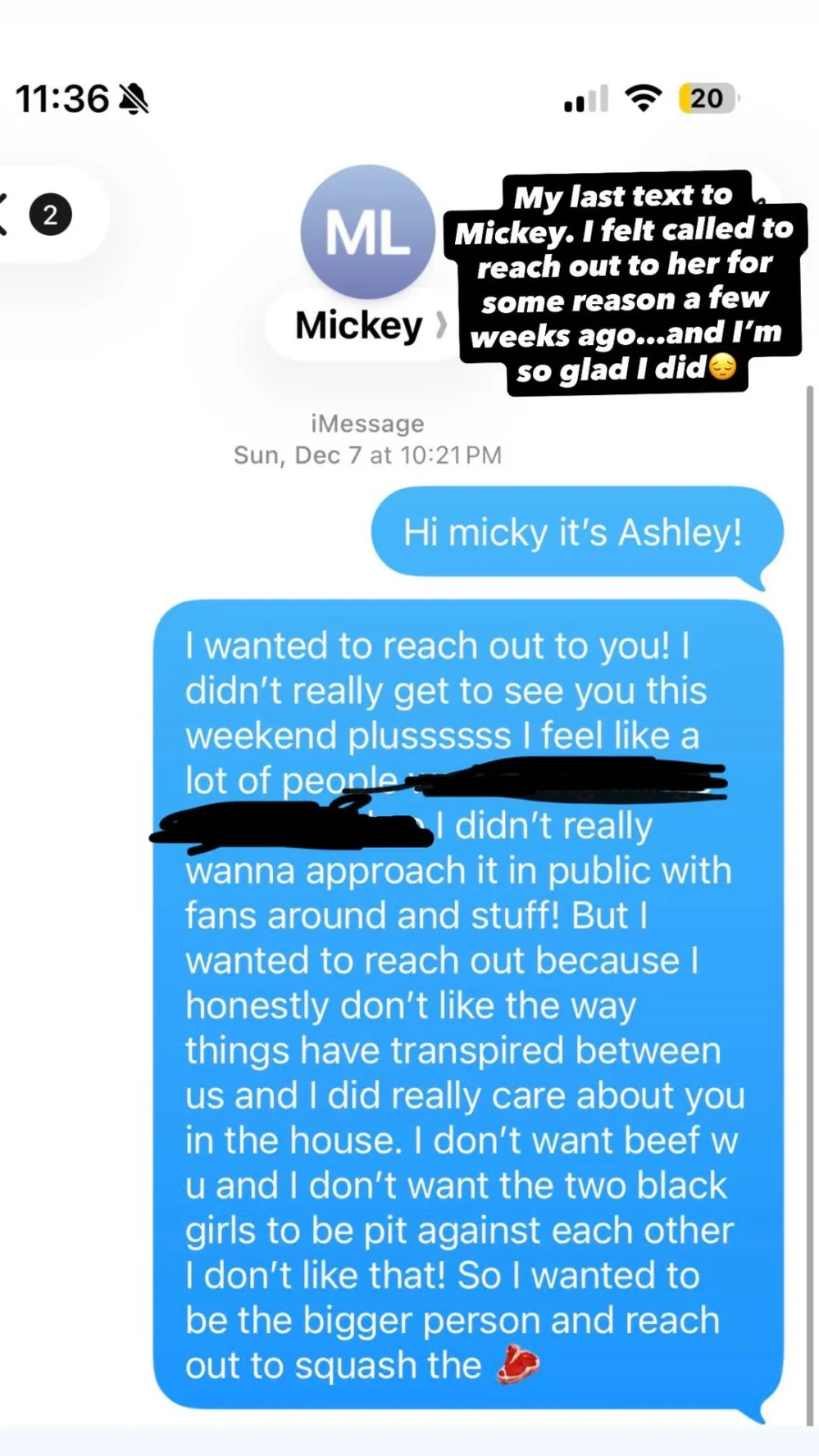 Big Brother Winner Ashley Hollis Reveals Final Text to Castmate Mickey Lee