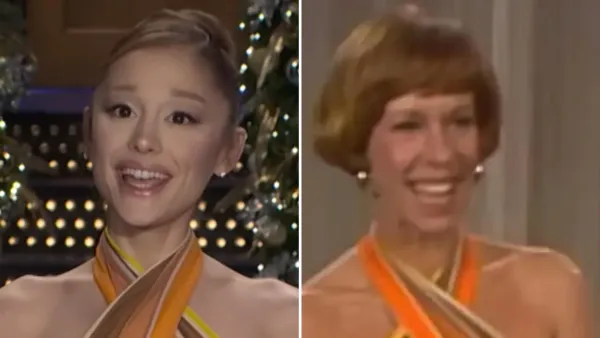 Ariana Grande Wears Carol Burnetts Dress While Promoting SNL Hosting Gig
