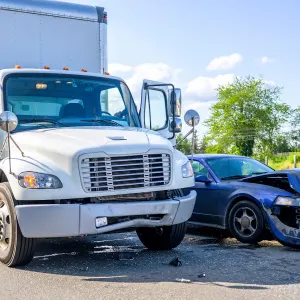 Box truck and sedan collision