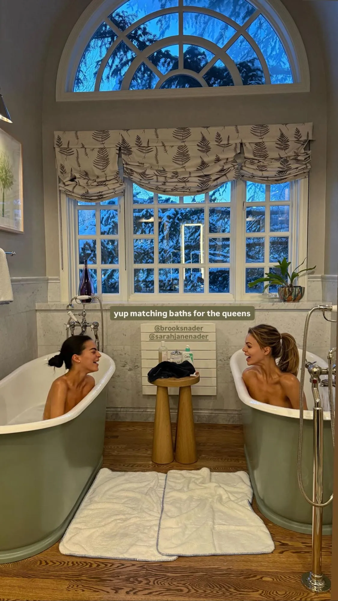 Brooks Nader and Sarah Jane Nader Show Off Some Skin While Taking Baths Together