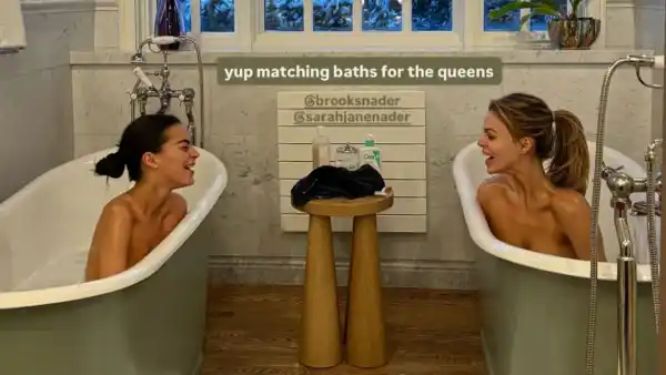 Brooks Nader and Sarah Jane Nader Show Off Some Skin While Taking Baths Together