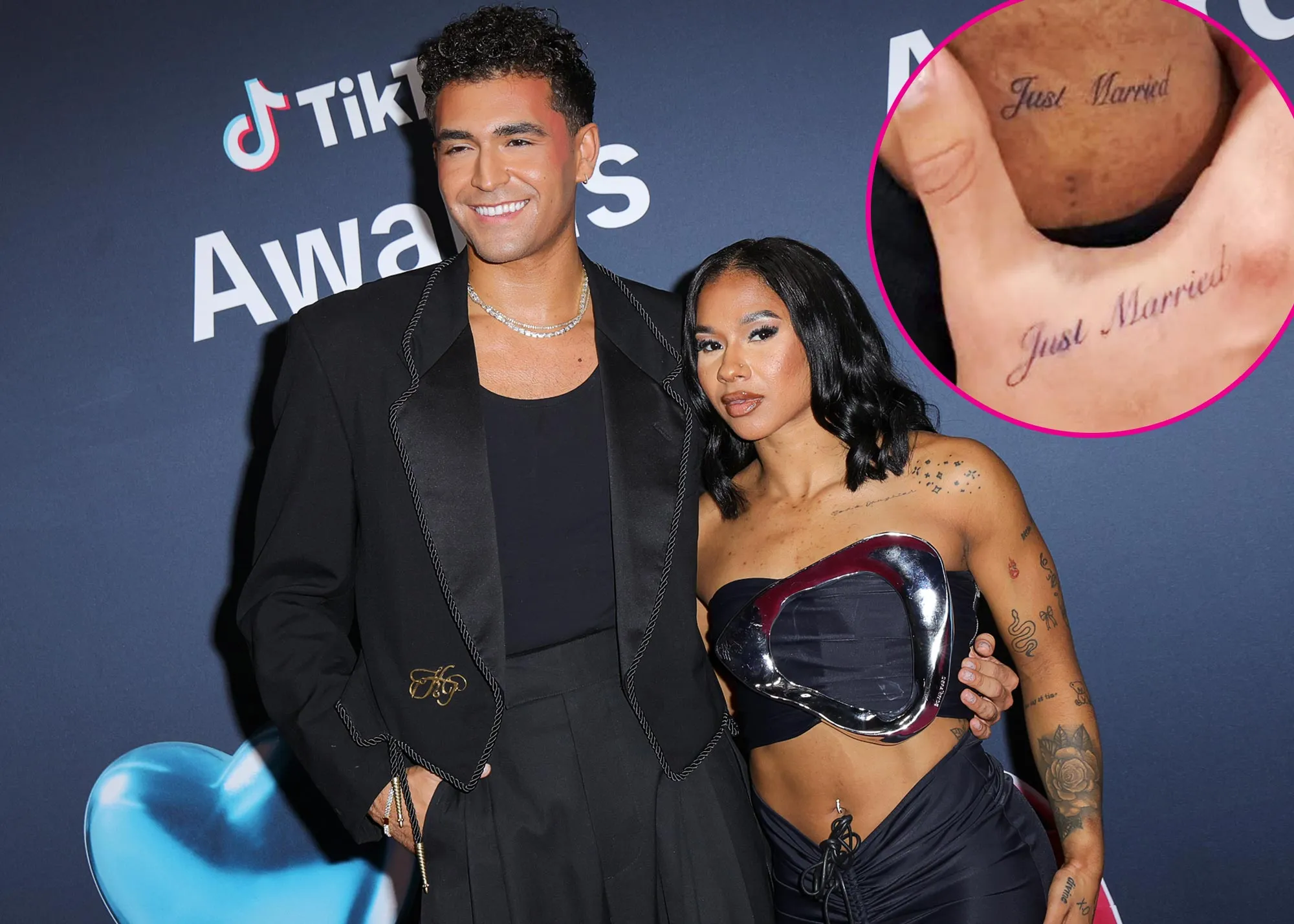 Ezra Sosa and Jordan Chiles Get Hilarious Matching Tattoos After Viral Fake Engagement News GettyImages-2251995466