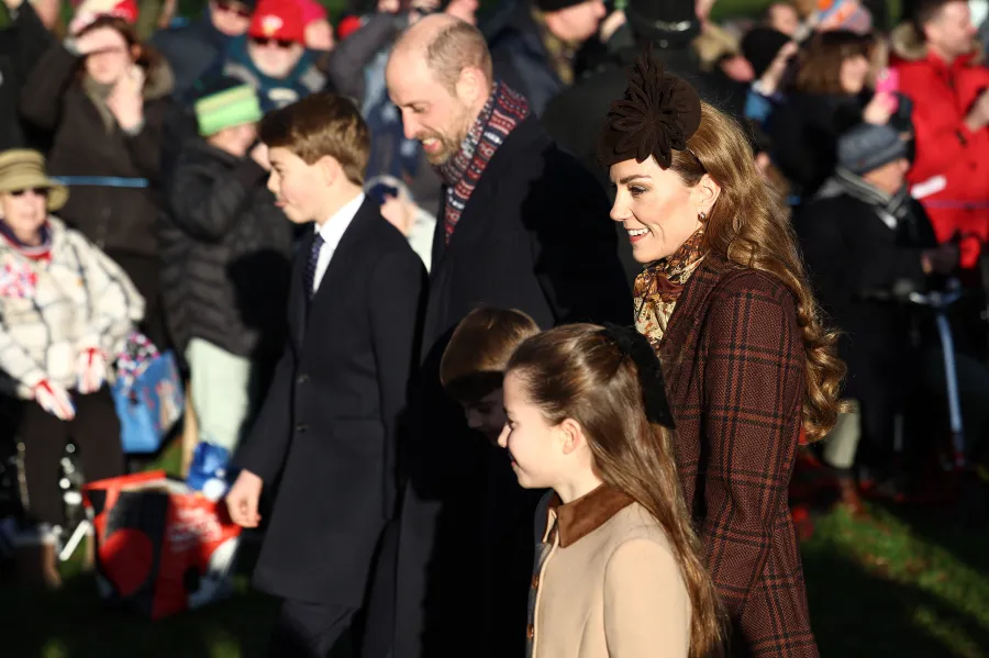 Prince William, Kate and Kids Join Royal Family's Christmas Church Service