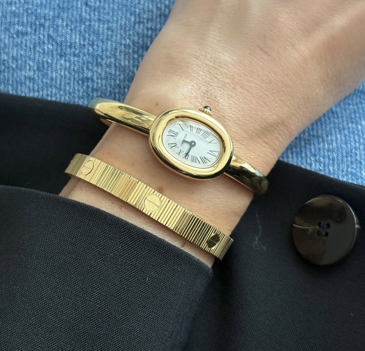 baginoire watch with cartier bracelet