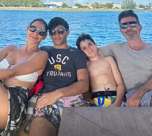 Lauren Silverman, Adam Silverman, Eric Cowell and Simon Cowell on a boat
