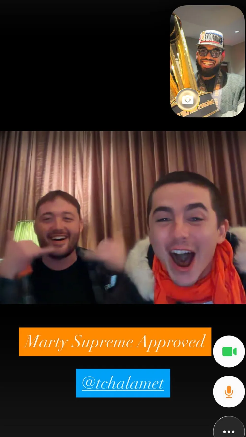 Knicks Star Karl Anthony Towns Celebrates NBA Cup Win By FaceTiming Timothee Chalamet