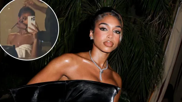 Lori Harvey Shares an Intimate Photo While Getting Ready in a Cleavage Baring Tow 2179775208