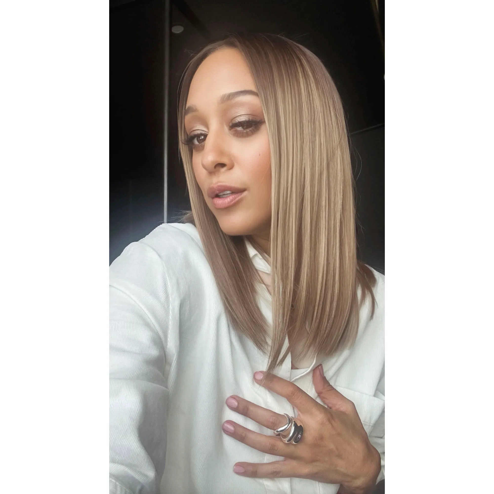 Tia Mowry Chops Her Hair and Debuts a Highlighted Lob