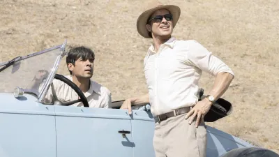 Diego Calva and Brad Pitt in Babylon