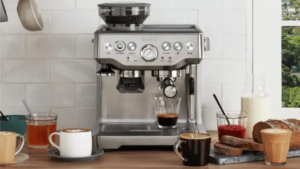Breville Barista Express espresso machine on kitchen counter