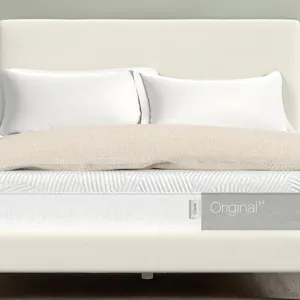 Casper hybrid mattress with soft bedroom lighting