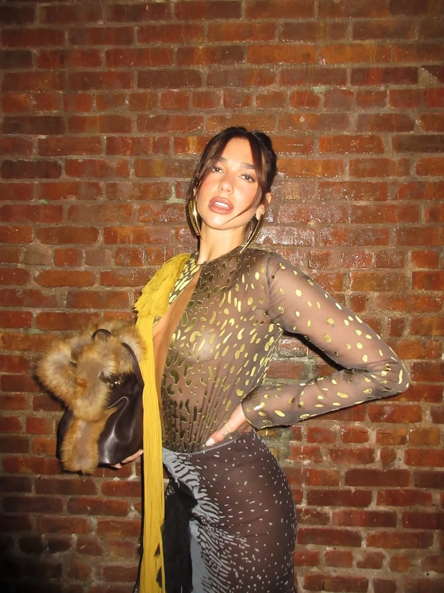 Dua Lipa Goes Braless Underneath a Sheer Top While Debuting Lighter Brown Hair: ‘Factory Reset’