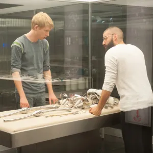 Domhnall Gleeson and Oscar Isaac in Ex Machina