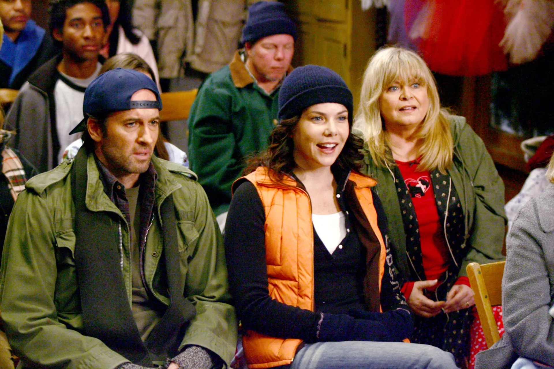 Scott Patterson, Lauren Graham and Sally Struthers in Gilmore Girls