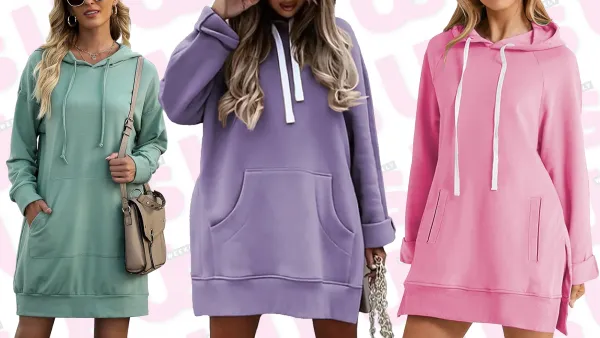 Green, Lavender and Pink Amazon Hoodie Dresses