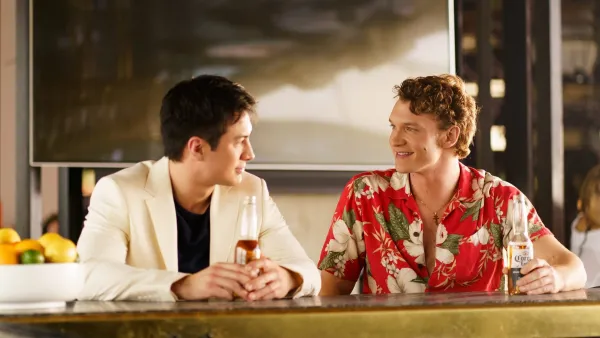 Hudson Williams and Connor Storrie in Heated Rivalry