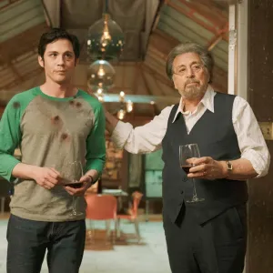 Logan Lerman and Al Pacino in Hunters
