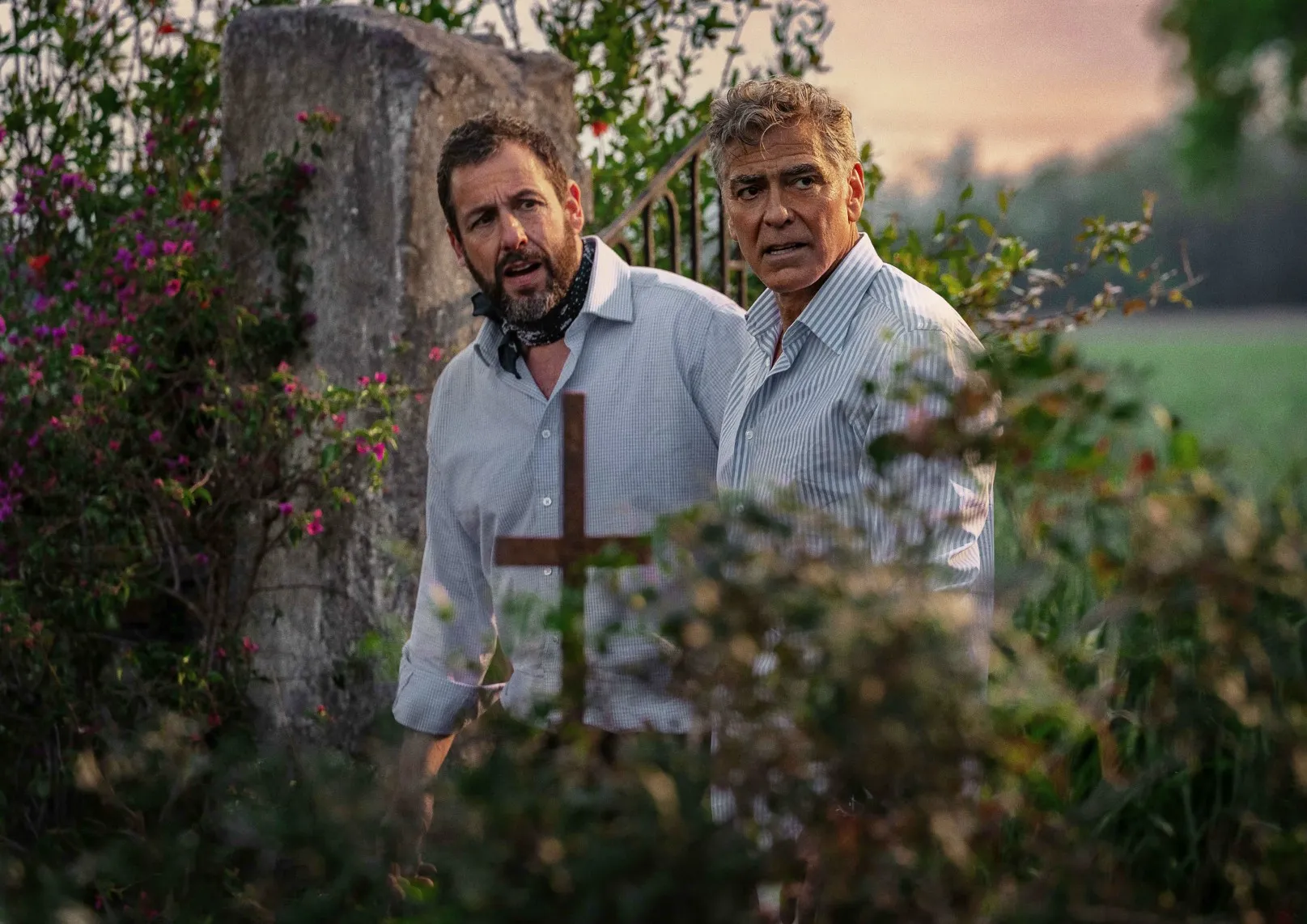 Adam Sandler and George Clooney in Jay Kelly