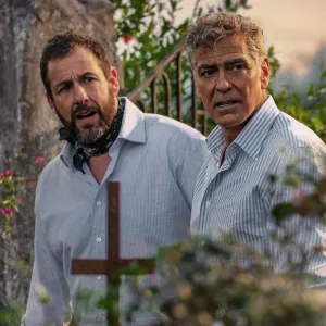 Adam Sandler and George Clooney in Jay Kelly