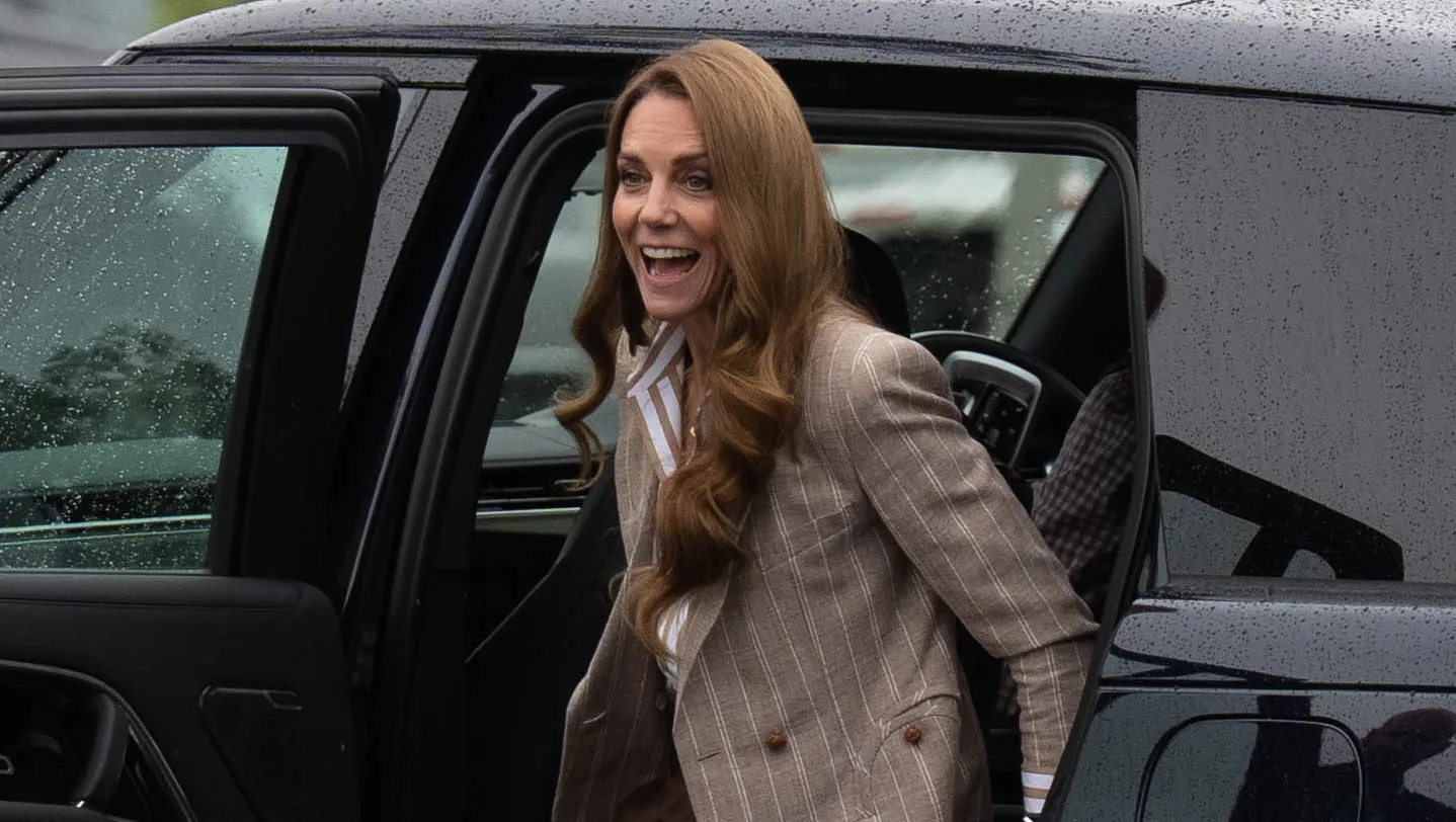 COLCHESTER, ENGLAND - JULY 2: Catherine, Princess of Wales arrives for a visit to the RHS's Wellbeing Garden at Colchester Hospital on July 2, 2025 in Colchester, England. The visit coincides with the donation of 50 Catherine's Rose plants, named after the princess by the RHS with funds from sales going to the Royal Marsden Cancer Charity. (Photo by Stefan Rousseau - WPA Pool/Getty Images)