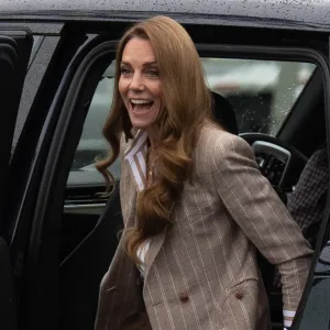 COLCHESTER, ENGLAND - JULY 2: Catherine, Princess of Wales arrives for a visit to the RHS's Wellbeing Garden at Colchester Hospital on July 2, 2025 in Colchester, England. The visit coincides with the donation of 50 Catherine's Rose plants, named after the princess by the RHS with funds from sales going to the Royal Marsden Cancer Charity. (Photo by Stefan Rousseau - WPA Pool/Getty Images)
