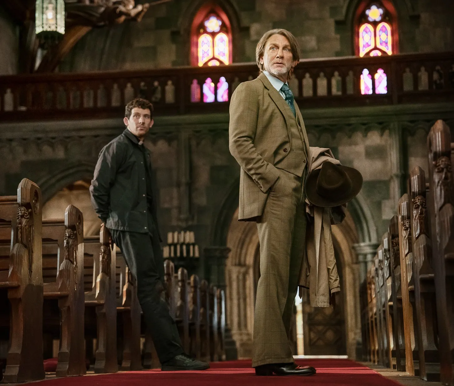 Josh O' Connor and Daniel Craig in Wake Up Dead Man