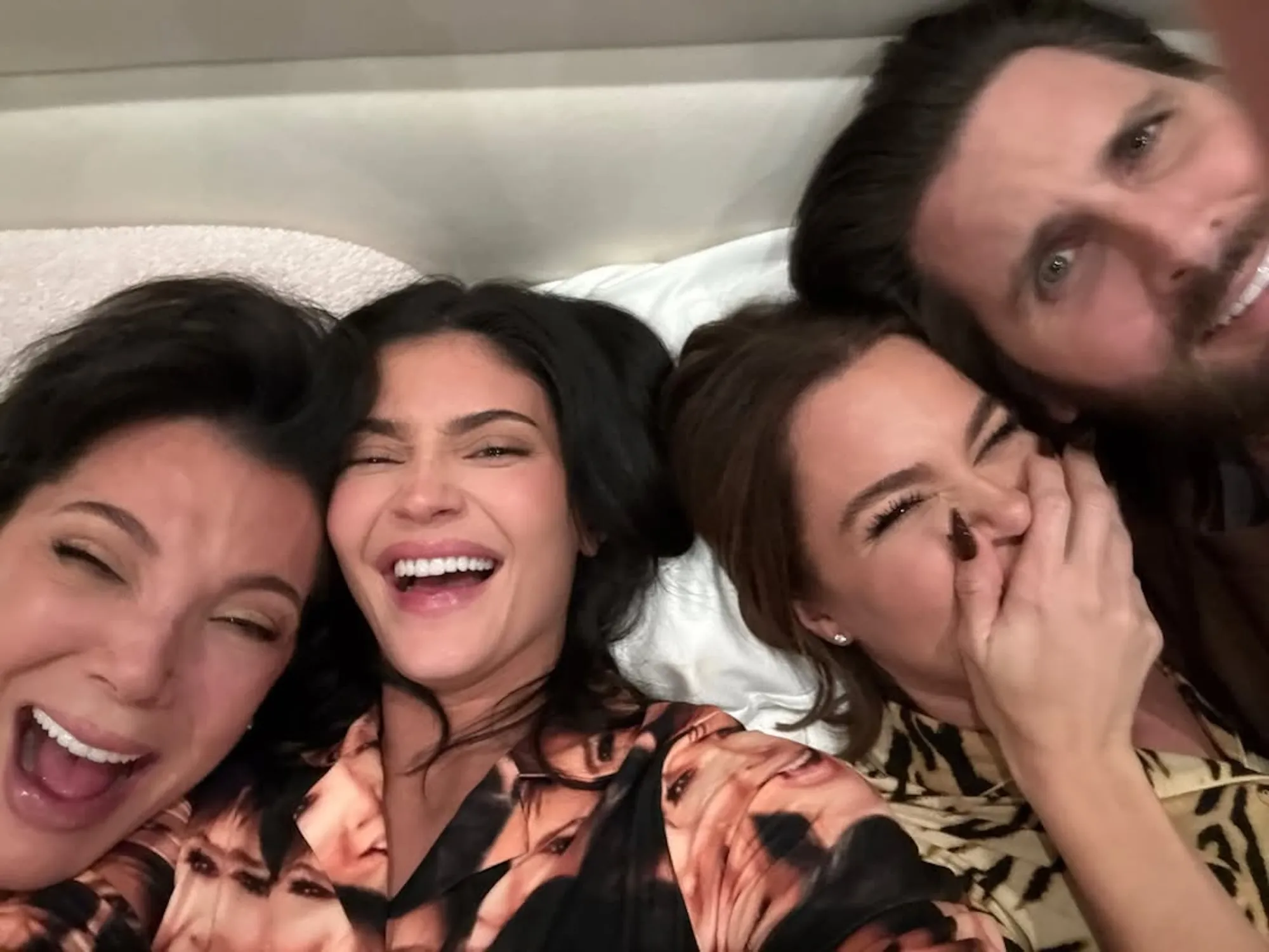 Kylie Jenner Wears PJs with Kris Jenner’s Face During ‘Family Sleepover’