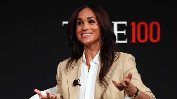 NEW YORK, NEW YORK - APRIL 23: Meghan, Duchess of Sussex speaks onstage during the 2025 TIME100 Summit at Jazz at Lincoln Center on April 23, 2025 in New York City. (Photo by Jemal Countess/Getty Images for TIME)