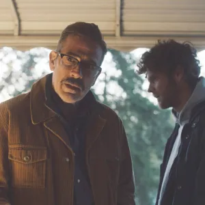 Jeffrey Dean Morgan and Jack Quaid in Neighborhood Watch