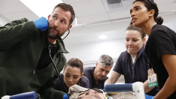 Noah Wyle, Ned Brower and Supriya Ganesh in The Pitt season 2