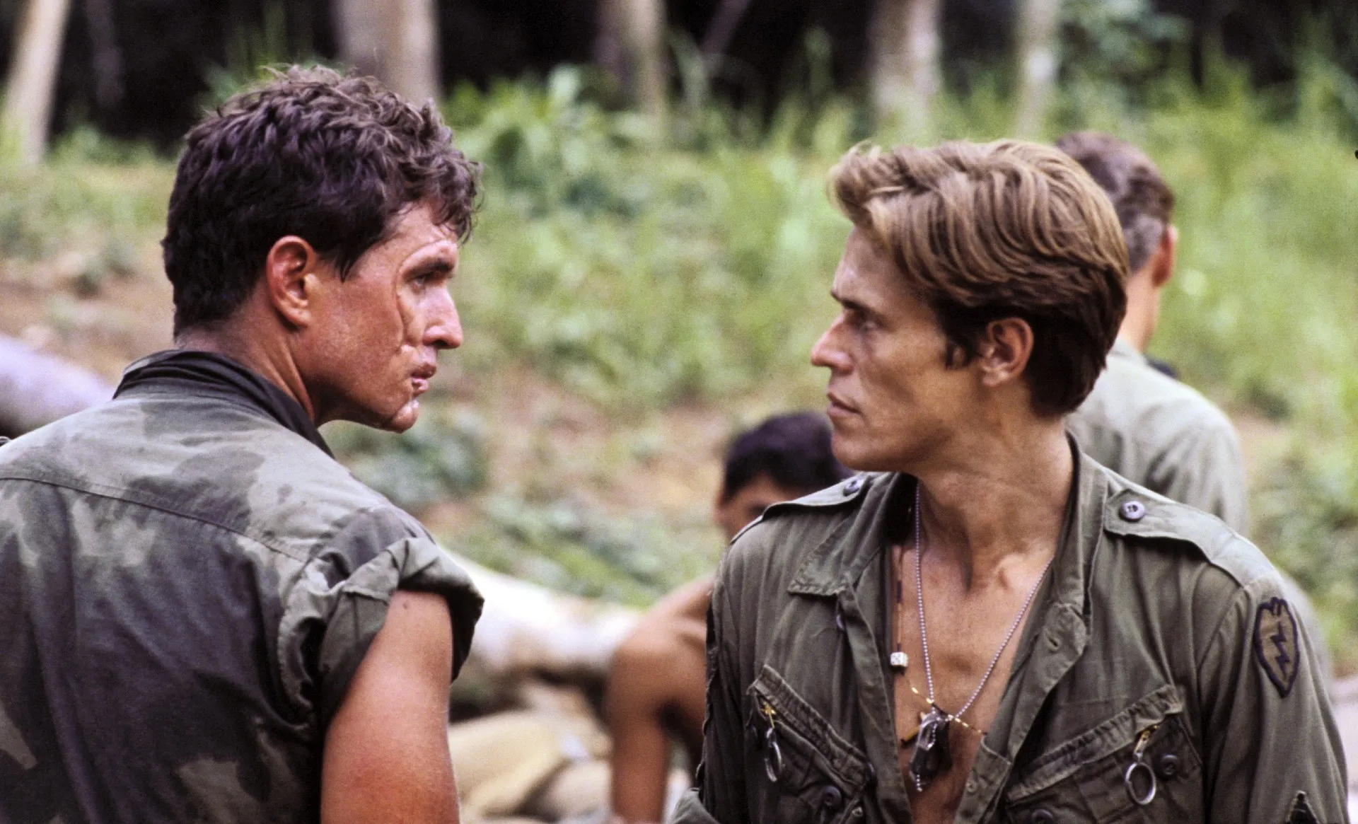 Tom Berenger and Willem Dafoe in Platoon