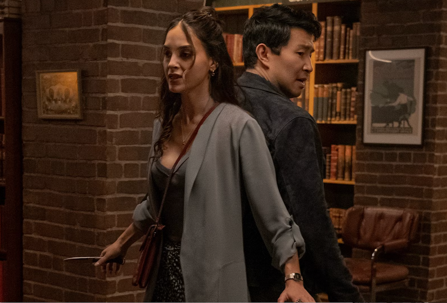 Melissa Barrera and Simu Liu in The Copenhagen Test