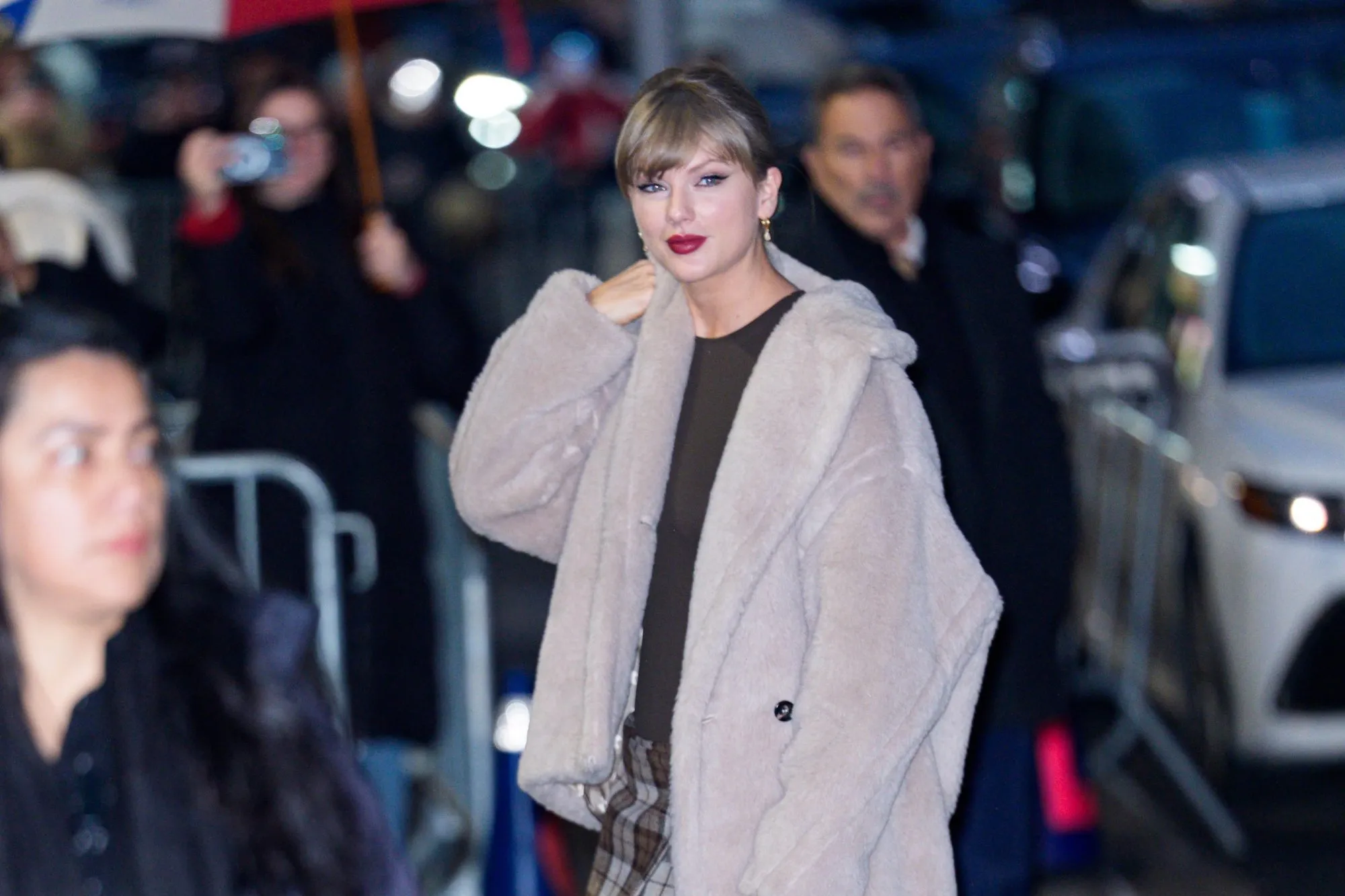 NEW YORK, NY - DECEMBER 10: Taylor Swift is seen on December 10, 2025 in New York City. (Photo by XNY/Star Max/GC Images)