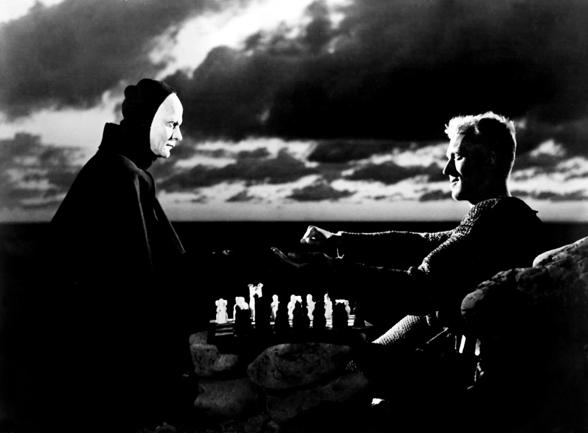 Bengt Ekerot and Max von Sydow in The Seventh Seal